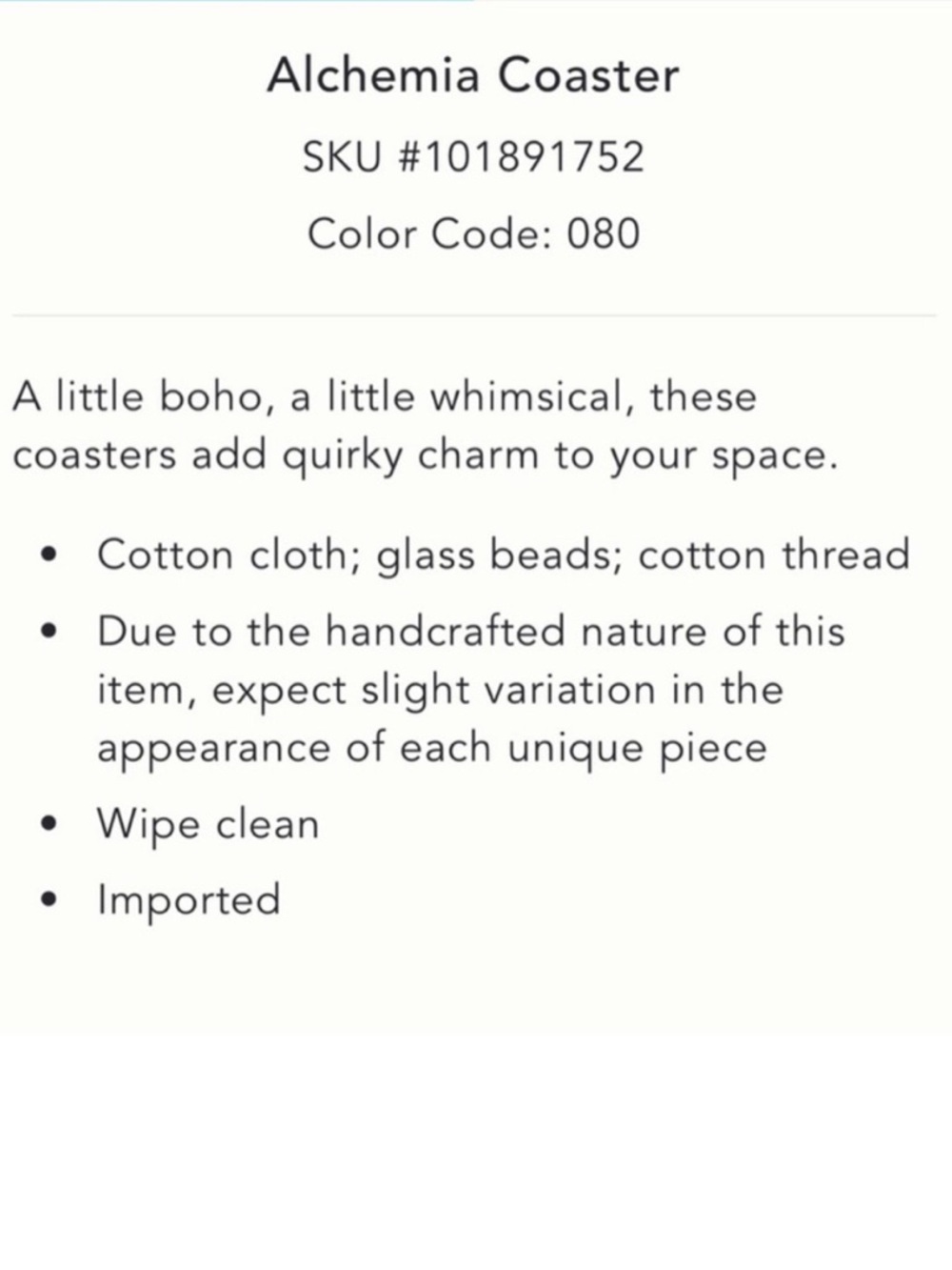 ANTHROPOLOGIE NWT alchemia whimsical beaded sun coaster - Picture 3 of 4